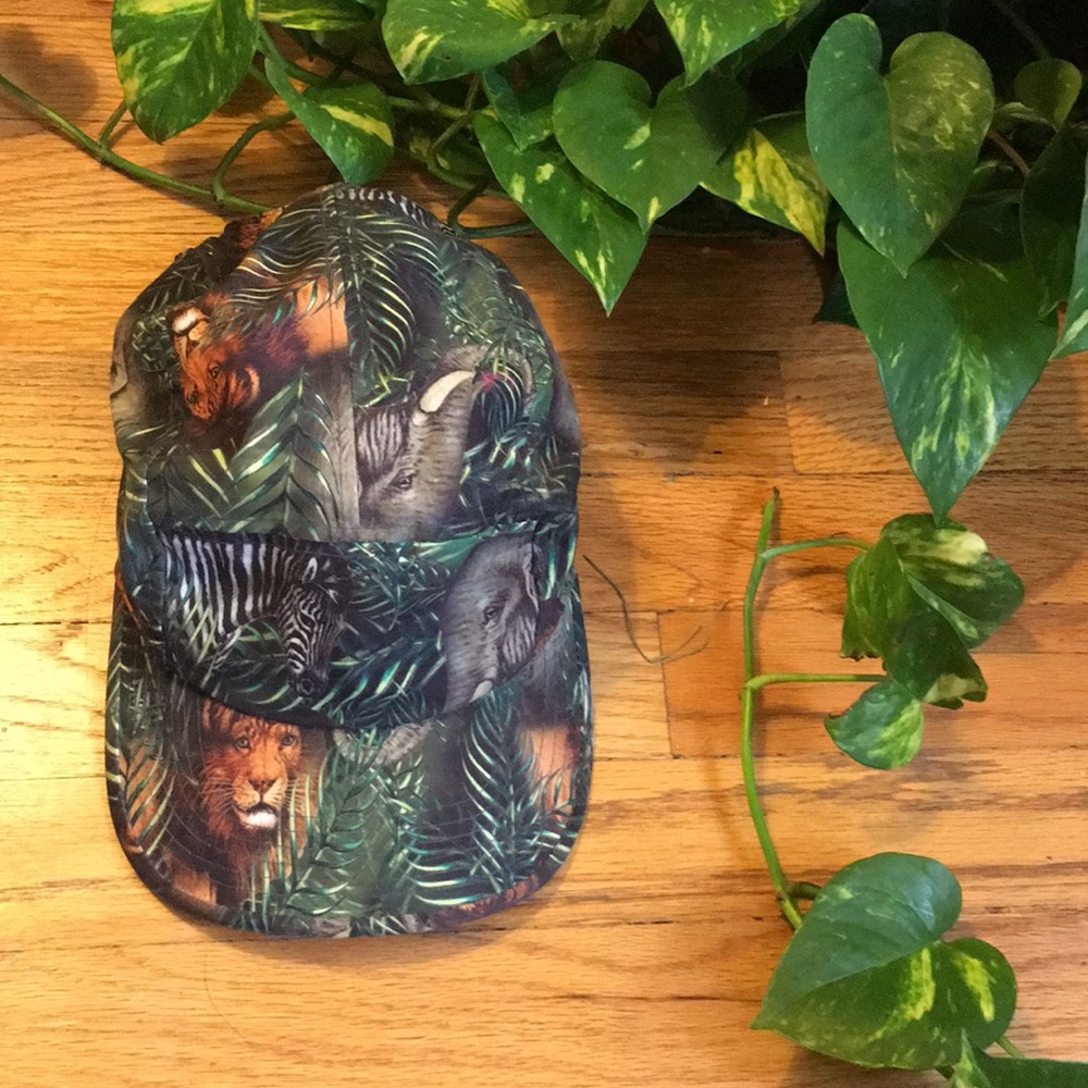 Jungle themed five panel hat